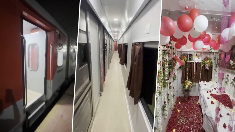 Suhagraat in Train: ट्रेन के फर्स्ट एसी कोच को बना दिया 'हनीमून सुइट'; सोशल मीडिया पर 'सुहागरात इन ट्रेन' का वीडियो वायरल, रेलवे नियमों पर उठे सवाल