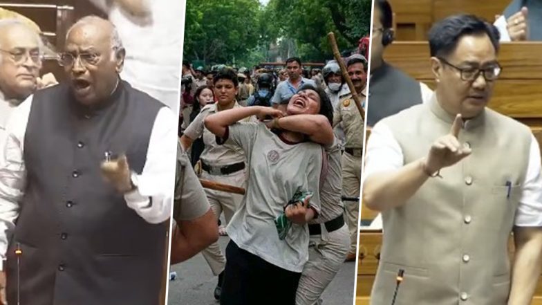 NEET Debate in Rajya Sabha: &lsquo;पहले शिक्षा मंत्री का इस्तीफा, फिर चर्चा&rsquo;; नीट मुद्दे पर राज्यसभा में भारी हंगामा (Videos)