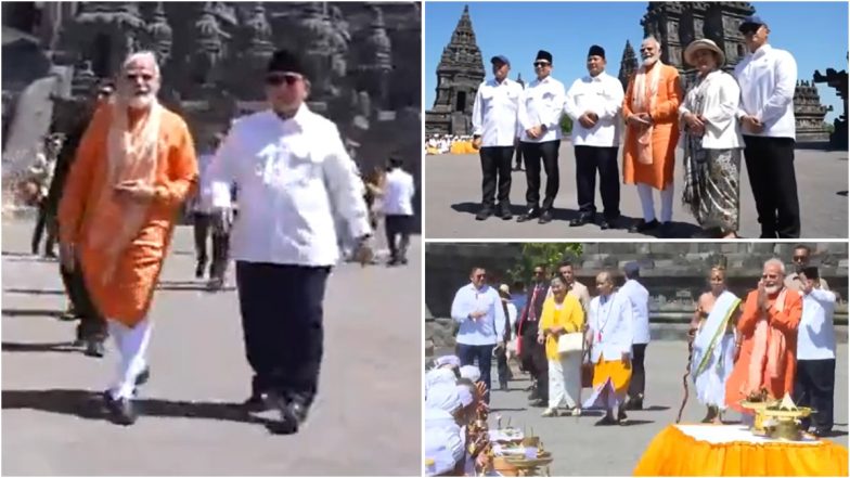 PM Modi Indonesia Visit: प्रधानमंत्री नरेंद्र मोदी ने इंडोनेशिया के 1,000 वर्ष पुराने प्रम्बानन मंदिर में की पूजा-अर्चना (Watch Video)