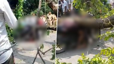Unnao Accident: उन्नाव में तेज बारिश के दौरान सड़क पर गिरा पेड़, एक युवक की मौत और तीन घायल