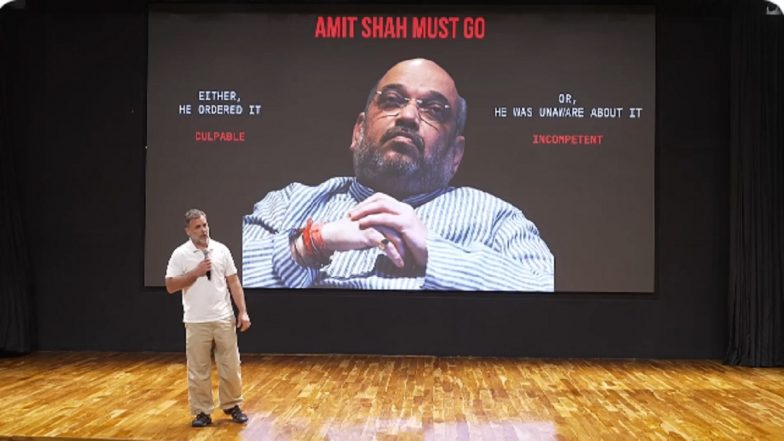 'Amit Shah Must Go': प्रदर्शनकारी छात्रों पर पुलिस कार्रवाई को लेकर राहुल गांधी का हमला, गृह मंत्री अमित शाह के इस्तीफे की मांग (Video)
