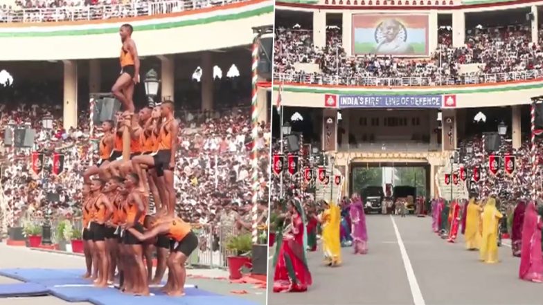 Attari-Wagah Border Beating Retreat Ceremony: स्वतंत्रता दिवस पर अटारी-वाघा बॉर्डर पर जोश और उत्साह के साथ हुआ बीटिंग रिट्रीट समारोह, देखें वीडियो