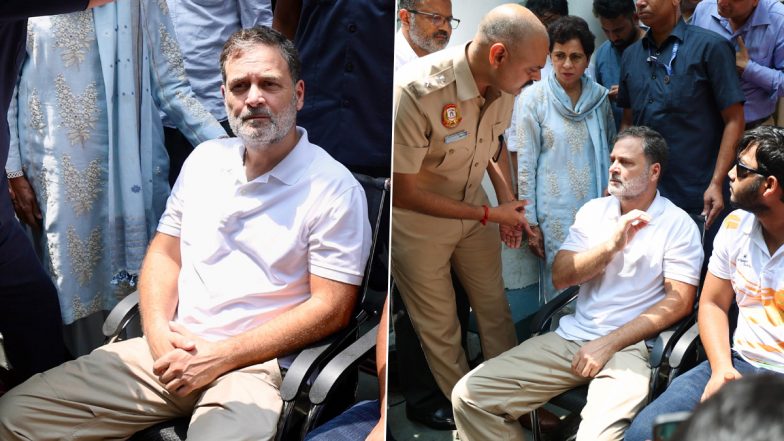 Rahul Gandhi Delhi Protest: 20 जुलाई छात्र प्रदर्शन में कथित पेलेट गन फायरिंग पर FIR की मांग; पीड़ित छात्र साहिल लोचव के साथ संसद मार्ग थाने पर धरने पर बैठे राहुल गांधी