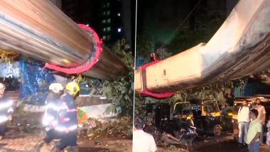 Kurla Crane Collapse: मुंबई के कुर्ला में बड़ा हादसा; JCB शिफ्टिंग के दौरान घरों और रेलवे ट्रैक पर गिरी भारी क्रेन, 8 से 10 लोग घायल