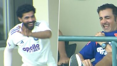 IND vs SL Warm-Up Match: बारिश के दौरान रवींद्र जडेजा की मजेदार गेंदबाजी मिमिक्री देख हंस पड़े गौतम गंभीर, वीडियो हुआ वायरल (Watch Video)