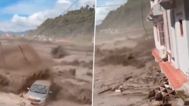 Nepal Flash Flood Videos: नेपाल के रसुवा में भोटे कोशी नदी का जलस्तर बढ़ने से भीषण बाढ़; कई गांव और प्रोजेक्ट साइट बहे, अलर्ट जारी