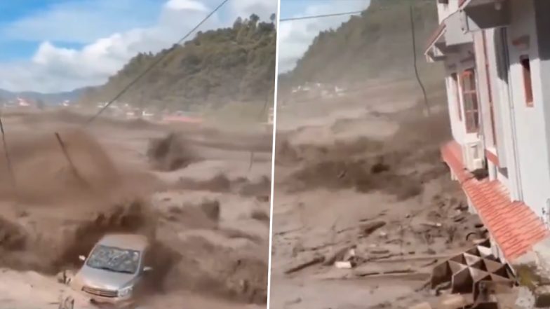 Nepal Flash Flood Videos: नेपाल के रसुवा में भोटे कोशी नदी का जलस्तर बढ़ने से भीषण बाढ़; कई गांव और प्रोजेक्ट साइट बहे, अलर्ट जारी