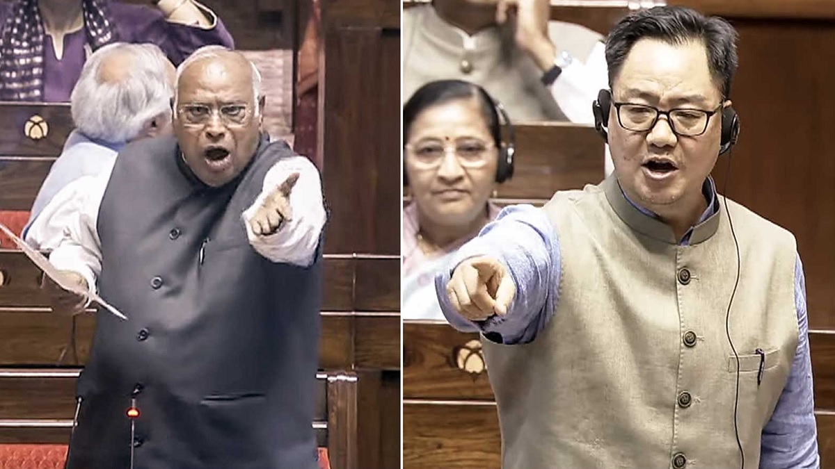 Rajya Sabha Row: अमित शाह के बयान पर अड़े खड़गे, रिजिजू का पलटवार—'विपक्ष तय नहीं करेगा कि कौन सा मंत्री सदन में आएगा'