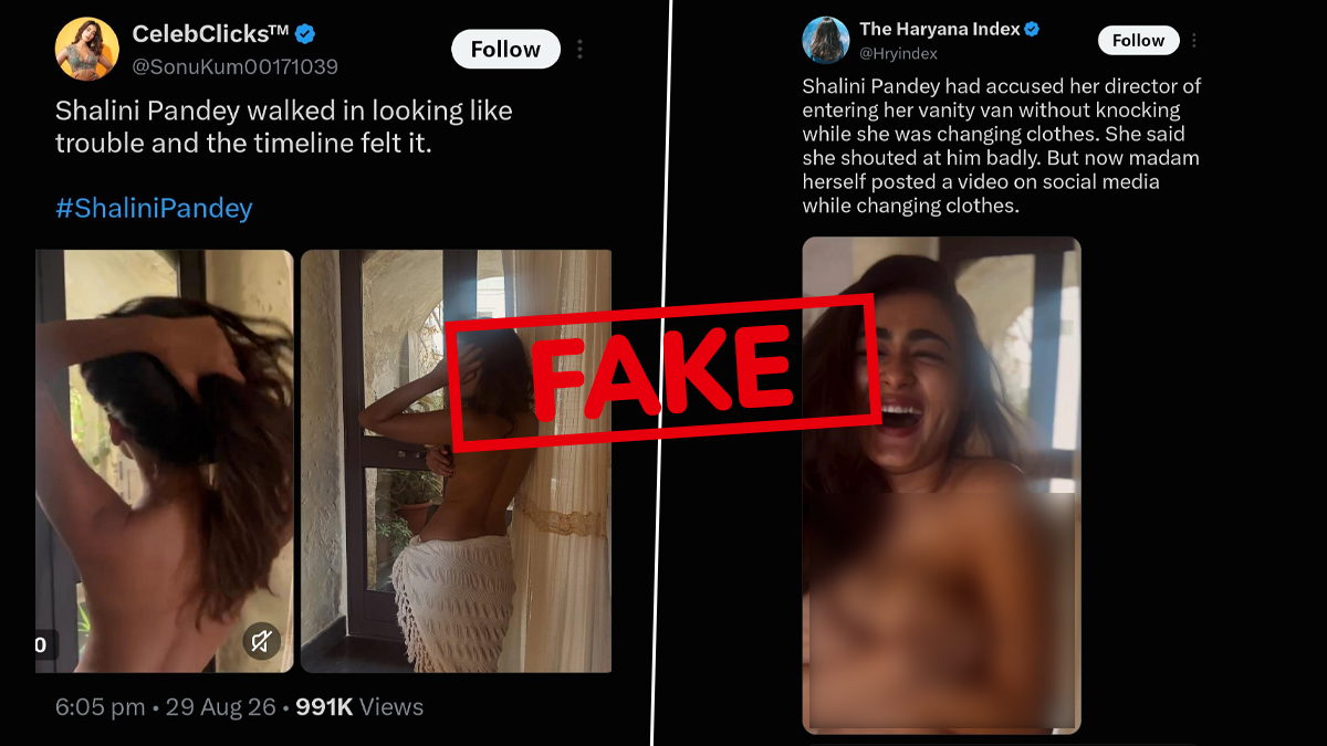 Shalini Pandey Deepfake: सोशल मीडिया पर शालिनी पांडे का कथित आपत्तिजनक वीडियो वायरल; अभिनेत्री ने बताया AI-निर्मित 'पूरी तरह फर्जी', रिपोर्ट करने की अपील