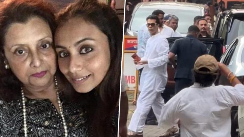 Krishna Mukerji Funeral: विले पार्ले श्मशान घाट पर हुआ रानी मुखर्जी की मां का अंतिम संस्कार; शाहरुख खान, करण जौहर और आलिया भट्ट ने दी श्रद्धांजलि