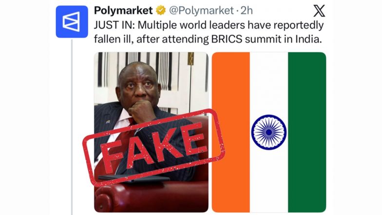 Fact Check: ब्रिक्स शिखर सम्मेलन के बाद बीमार पड़े कई वैश्विक नेता? विदेश मंत्रालय ने वायरल दावों को बताया 'फेक' और भ्रामक