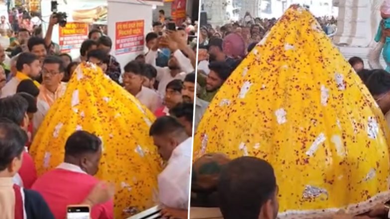 Pune Dagdusheth Ganpati: पुणे के दगडूशेठ हलवाई गणपति के चरणों में अर्पित किया गया 251 किलो का मोदक केक; देखें VIDEO