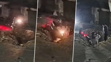 Kanpur: सड़क पर खुले सीवर गड्ढे में बाइक समेत गिरा डिलीवरी ब्वॉय; सीसीटीवी फुटेज वायरल, स्थानीय लोगों ने बचाई जान