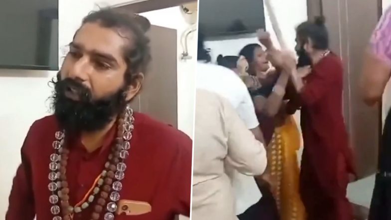 Himmat Giri Blackmail Scandal: महिलाओं से देहशोषण और ब्लैकमेलिंग का आरोपी ढोंगी साधु हिम्मत गिरी गिरफ्तार; वृंदावन के गेस्ट हाउस में महिलाओं ने चप्पलों से पीटा