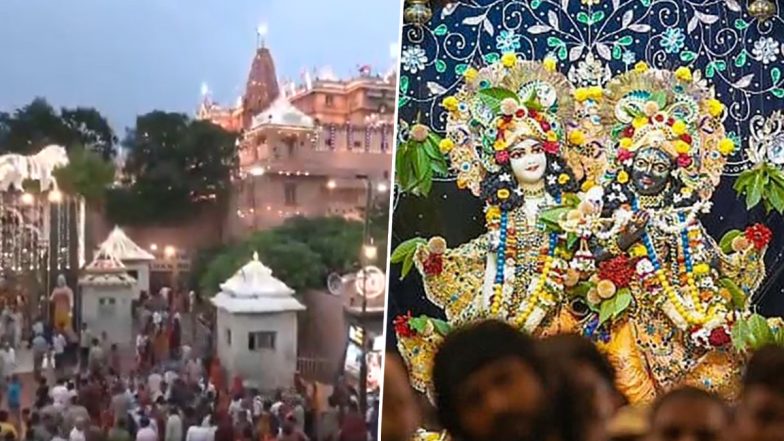 Krishna Janmashtmi Celebration: जन्माष्टमी पर भक्ति में डूबा मथुरा, बारिश ने बढ़ाया उत्साह, श्रीकृष्ण जन्मभूमि और बांके बिहारी मंदिर में उमड़ी श्रद्धालुओं की भीड़