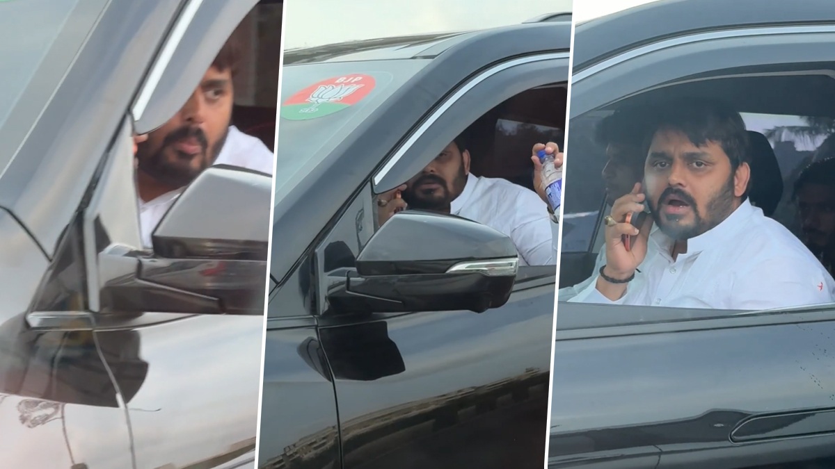 Mumbai Viral Video: चलती SUV से पान थूकने और बोतल फेंकने का वीडियो वायरल, BJP स्टिकर वाली गाड़ी को लेकर सोशल मीडिया पर मचा बवाल