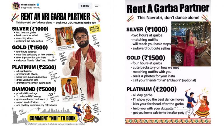 &lsquo;Rent a Garba Partner&rsquo; Controversy: नवरात्रि से पहले गुजरात में 'किराए पर गरबा पार्टनर' के विज्ञापन वायरल; साइबर सेल ने जारी किया फ्रॉड अलर्ट, बजरंग दल ने की जांच की मांग