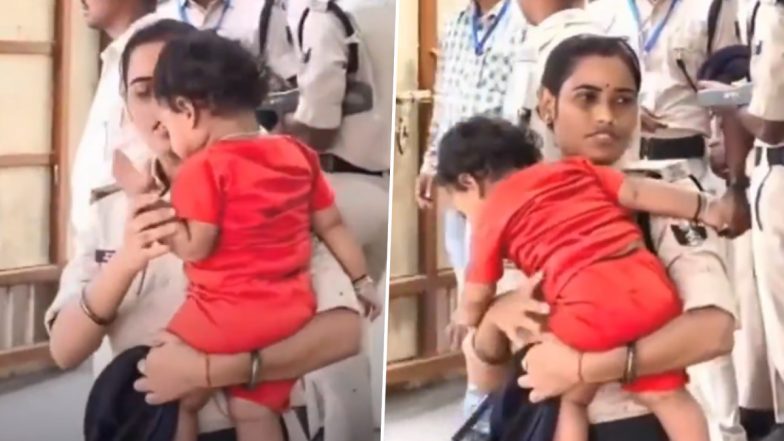 Bihar: एक तरफ खाकी का फर्ज, दूसरी ओर मां की ममता, सीएम की सुरक्षा ड्यूटी में बच्चे को गोद में लिए दिखी महिला सिपाही; VIDEO