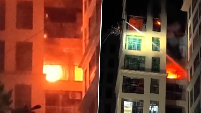 Nalasopara Fire: नालासोपारा में बहुमंजिला इमारत में लगी भीषण आग, कड़ी मशक्कत के बाद लोगों को सुरक्षित निकाला गया; एक महिला की मौत; VIDEO