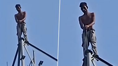 Hapur News: पत्नी के मायके जाने से नाराज युवक 80 फीट ऊंचे Jio टावर पर चढ़ा, पुलिस को नीचे उतारने में छूटे पसीने;  VIDEO