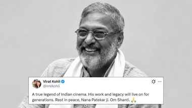 Virat Kohli On Nana Patekar Death: विराट कोहली ने नाना पाटेकर के निधन पर जताया शोक, बोले- भारतीय सिनेमा के सच्चे दिग्गज थे